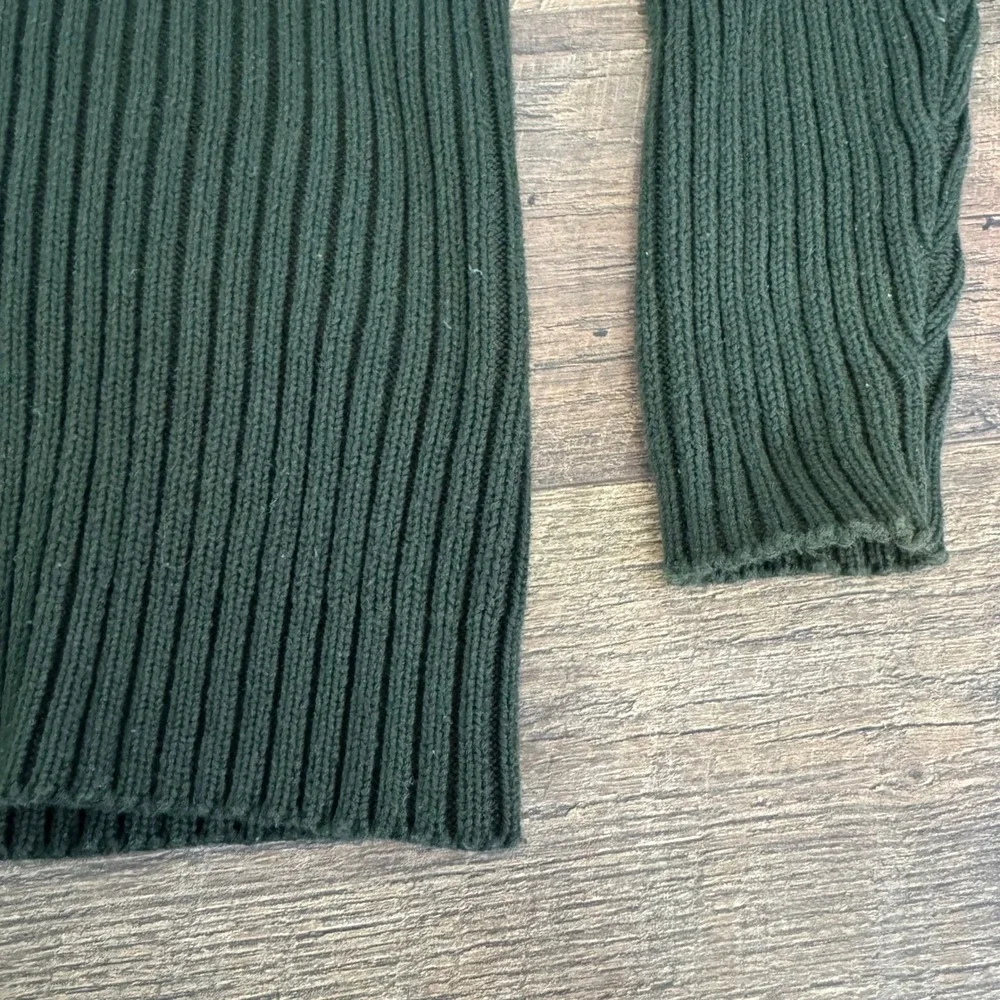 Vintage J. Crew Mens Ribbed Sweater Green Blue Stripe Size M‎